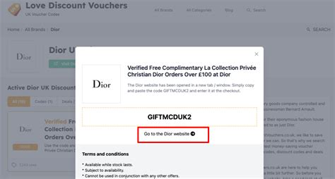 dior uk promo code 2024